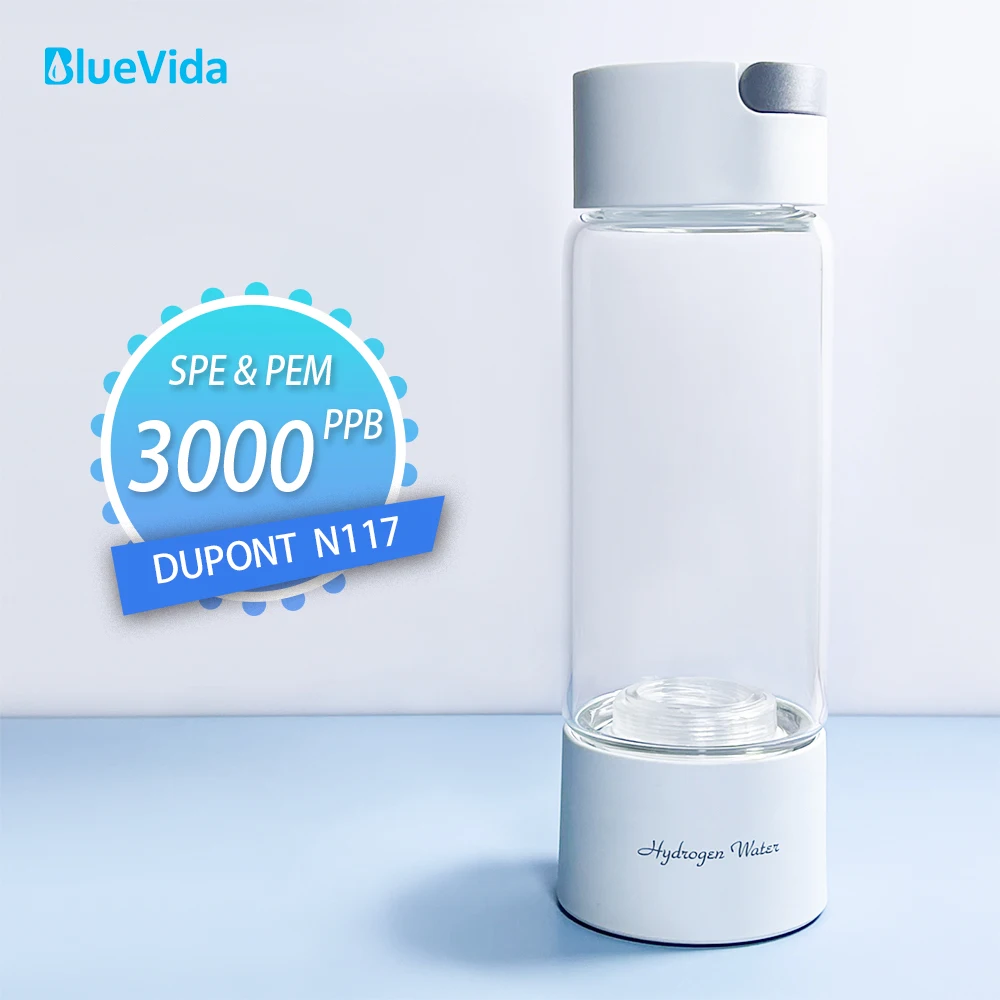 고수소 최대 3000ppb 수소수 발생기, DuPont N117 SPE/PEM, 호흡 흡입 장치, 자체 세척 기능