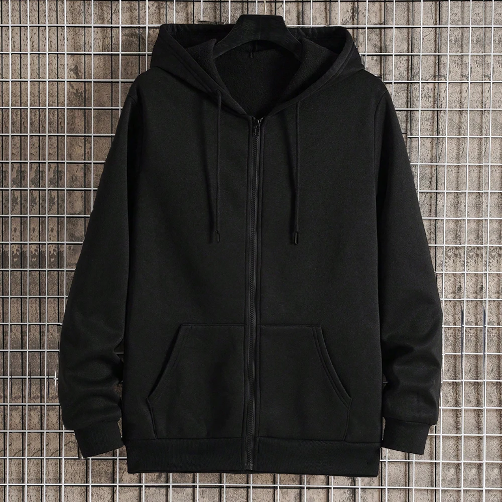 가을 남성 까마귀 코트 긴 소매 자켓 지퍼 클로저 자켓 남성 후드 티 스웨터 루즈 캐주얼 streetwear 의류