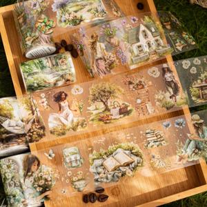 Journamm 60mm * 2m 투명 PET 미적 테이프 꽃 테이프 장식 정크 저널 DIY Scrapbooking 학교 용품 콜라주 테이프