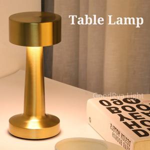 LED 테이블 램프 레트로 바 터치 디 밍이 가능한 3 색 충전식 식사 데스크탑 야간 조명 빈티지 책상 램프 바 장식