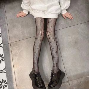레이스 메쉬 패턴 망사 레깅스, 그물 스타킹, 그물 스타킹, 여성용