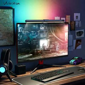 RGB LED 책상 램프 디밍이 가능한 사무실 컴퓨터 연구 독서 화면 모니터 용 눈을 돌보는 테이블 램프 교수형 라이트 바