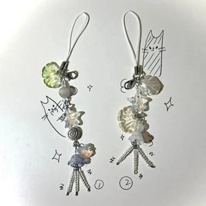 1Pcs 여름 바다 스타일 전화 매력 스트랩 새로운 여자 가방 조개 젤리 물고기 키 체인 Keycord 귀여운 소녀 키 스트랩 매는 밧줄