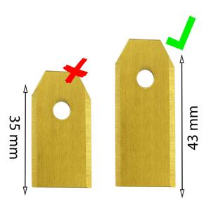 로봇식 잔디 깍는 기계용 43mm 스테인리스 스틸 블레이드로 완벽한 절단 결과와 오래 지속되는 성능을 얻으세요.