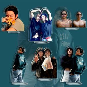 새로운 2024 아크릴 Kpop Standee GOLDEN LAYOVER 앨범 두 그림 가져 오기 Stander Vkook 잡지 액세서리 Merch