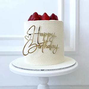 새로운 생일 축하 케이크 토퍼 골드 아크릴 생일 소녀 아이 생일 파티 케이크 토퍼 디저트 장식 베이비 샤워 선물