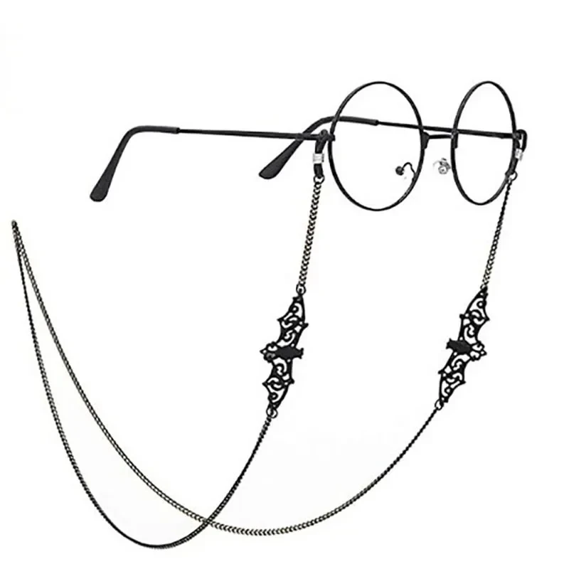1pc 박쥐 안경 체인 고스 선글라스 안경 목걸이 검은 박쥐 안경 리테이너 스트랩 홀더 Lanyards 파티 액세서리
