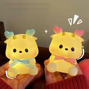 귀여운 만화 드래곤 크리 에이 티브 분위기 장식 장식 침실 머리맡 야간 조명 수면 조명 부드러운 빛 야간 조명