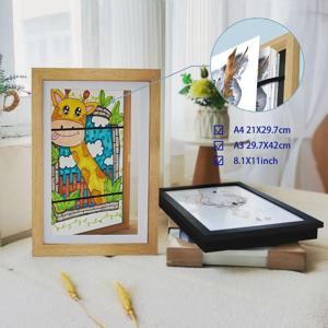 어린이 아트 프레임 자기 A3 A4 변경 가능한 어린이 Frametory 사진 그리기 그림 그림 디스플레이 저장 사진 프레임