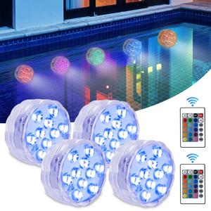 10Led 수영장 빛 원격 제어 RGB 다이빙 물고기 빛 LED 수 중 램프 꽃병 수족관에 대 한 휴대용 배터리 작동