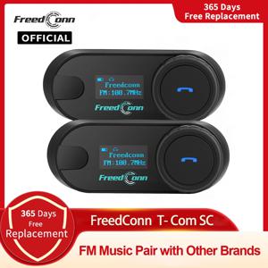 FreedConn 블루투스 오토바이 인터폰 헬멧 헤드셋 무선 오토바이 헤드 인터폰 LCD 화면 FM 이어폰