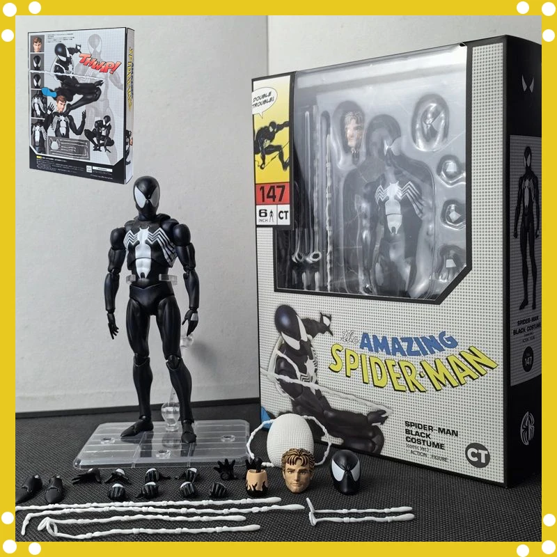 CT 1/12 놀라운 스파이더맨 MAFEX 147 S.H.Figuarts 스파이더맨 독 공생 블랙 슈트 애니메이션 액션 피규어 6