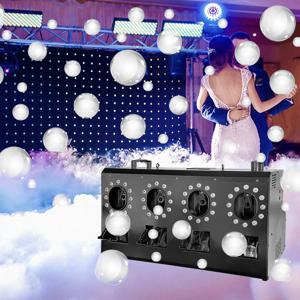 EU 3000W 1500W LED 연기 거품 기계에서 4개의 구멍 이중 구멍 결혼식 거품 스프레이 기계 DMX 무대 특수 효과