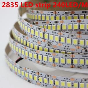 2835 240 led/m 1/2/3/4/5 m/lot 10mm PCB 1200 LED 스트립 테이프 DC12V 24V 유연한 빛 CCT 흰색 따뜻한 흰색 중립 흰색 4000K