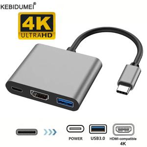 3 in 1 USB 허브 USB C-HDMI 분배기 허브 Type-c-HDMI 호환 USB3.0 도킹 스테이션(MacBook AirPro Samsung용)