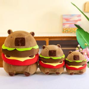 20/30/36 cm Kawaii 푹신한 햄버거 Capybara 플러시 변환 Kapibala 인형 박제 장난감 만화 동물 소녀 선물 장식