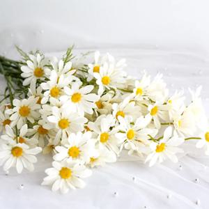 작은 데이지 인공 국화 꽃다발 홈 룸에 대한 축제 장식 Diy 상자 정원 스크랩북 장식 실크 꽃