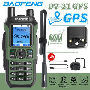 Baofeng UV-21 GPS 워키 토키 휴대용 장거리 Mutli-Band 무선 복사 주파수 유형-C 충전기 라디오 업그레이드 UV17 PRO