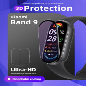 Xiaomi Mi Band 9용 화면 보호기, TPU 풀 커버리지 긁힘 방지 HD 보호 필름, Miband 9용 액세서리(유리 아님)