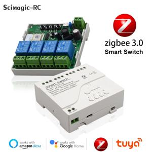2MQTT 게이트웨이 허브, 모터 스위치 모듈, DC 12V 24V 32V 110V 220V,1/2/4 채널 라디오 RF 제어용 Tuya Zigbee 스마트 홈 릴레이
