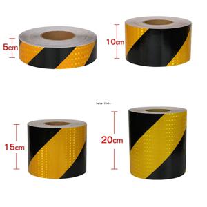 5cm/10cm/15cm/20cm * 5M 반사 테이프 능 직물 노란색-검정색 방수 접착제 안전 경고 반사판 스티커 트럭 트레일러