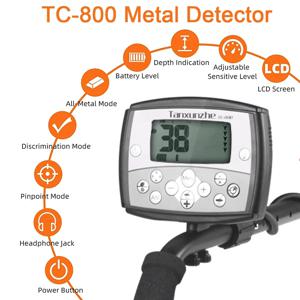 TC-800 금속 탐지기 전문 고감도 금 탐지기, 단일 주파수 기술, 보물