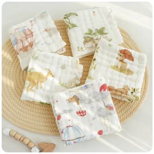 5pcs 코 튼 거 즈 아기 얼굴 수건 6 레이어 모슬린 사각형 신생아 아기 핸드 타올 세트 소프트 워시 손수건 아기 액세서리