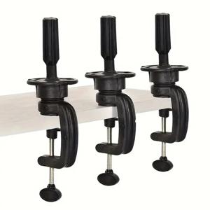 3Pcs 마네킹 헤드 스탠드 블랙 미니 가발 헤드 스탠드 테이블 클램프 조정 가능한 훈련 마네킹 헤드 홀더 헤어 액세서리 도구