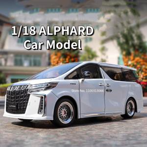 큰 1/18 Alphard 합금 자동차 모델 장난감 문 열린 시뮬레이션 MPV 자동차 장난감 소리와 빛 소년 선물을위한 차량을 뒤로 당겨