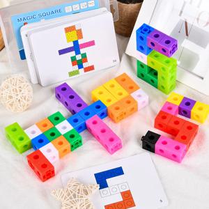 매직 큐브 퍼즐 빌딩 블록 유치원 교육 색상 인식 DIY 빌딩 블록 색상 변경 장난감 선물