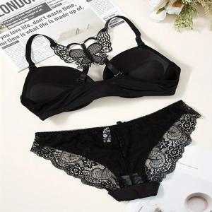 1 조각 레이스 스티치 브래지어 팬티 전면 버클 푸시 업 브래지어 가리비 트림 팬티 란제리 세트 여성 란제리 속옷