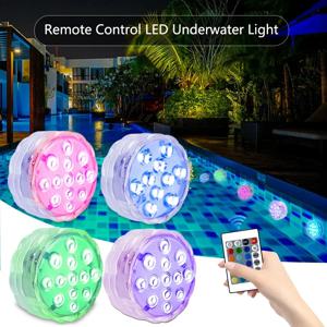 10 LED RGB 수중 조명(자석 흡입 컵 포함) 16색 조명 수조 풀 수중 조명 식물 성장 조명