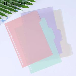 4 개/대 B5 A5 A6 바인더 인덱스 디바이더 루스 리프 노트북 용 인덱스 페이지 스크랩북 편지지 북마크 학교 사무용품