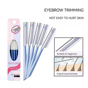 눈썹 면도기 5PCS 안전 면도기 날카로운 내구성 초보자 안전망은 긁기 쉽지 않습니다. 미끄럼 방지 녹슬지 않는 손잡이