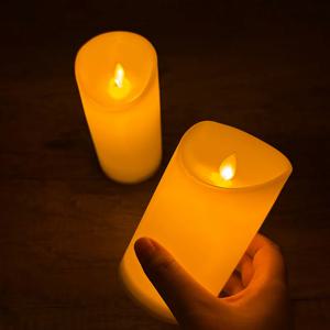 Flameless LED 촛불 따뜻한 빛나는 장식 전기 양초 라마단 Eid 축제 파티 장식을위한 홈 장식 양초