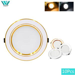 10 개/몫 LED 통 골드/실버/화이트 바디 5W 9W 12W 15W 18W 라운드 Led 천장 조명 12V 24V 110V 220V 실내 LED 조명