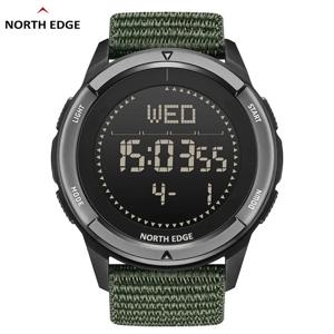 NORTH EDGE ALPS 남성용 디지털 탄소 섬유 시계 충격 Militray 스포츠 슈퍼 라이트 야외 나침반 방수 50M 손목 시계