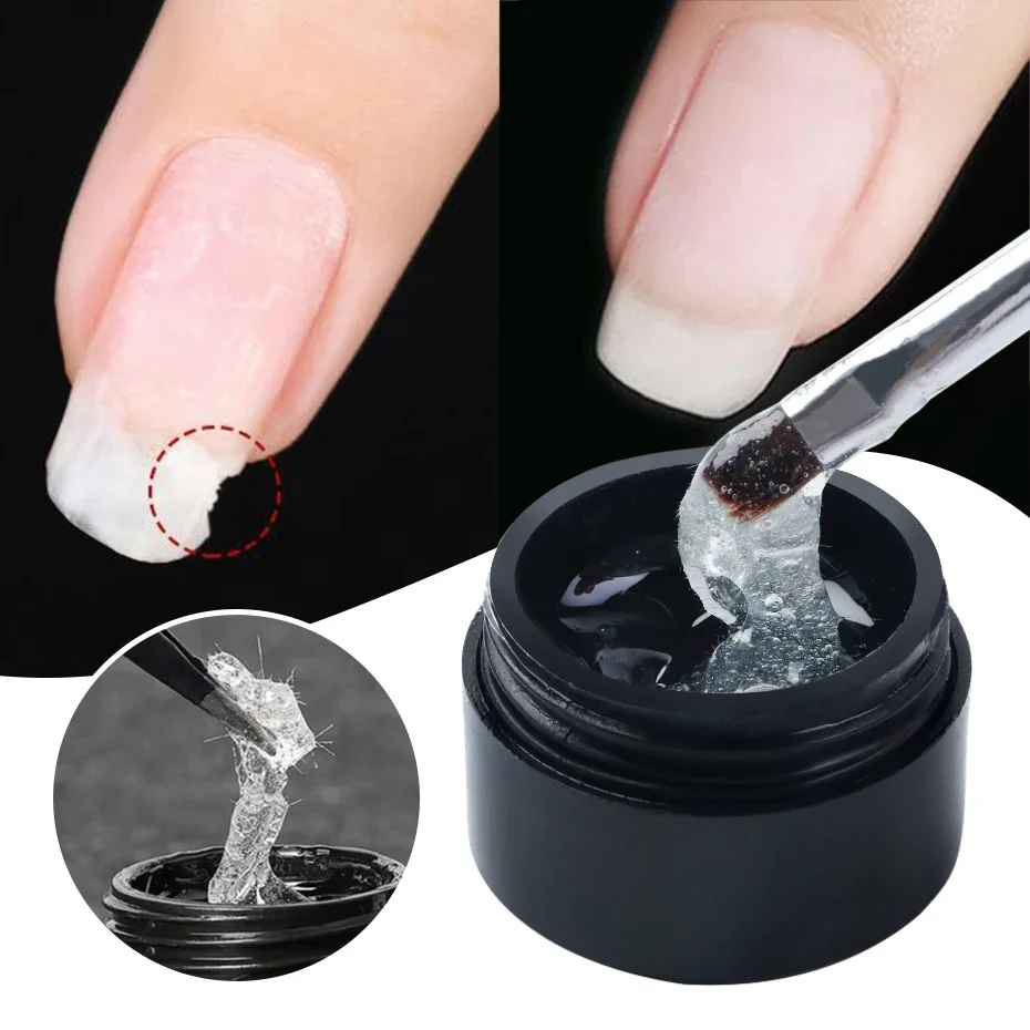 5ml 유리 섬유 수리 손톱 젤 균열 깨진 섬유 실크 확장 빠른 빌더 접착제 아크릴 투명 UV 폴란드어 매니큐어 용품