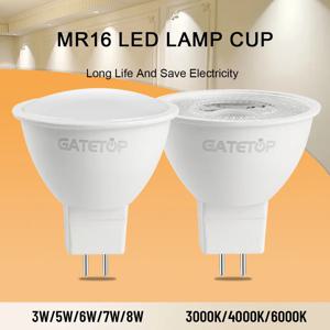 8 개/몫 스포트 라이트 MR16 전구 GU5.3 Lampada AC 110V 220V 12V LED 스포트라이트 Bombillas 40W 할로겐 램프 교체 홈 Derection