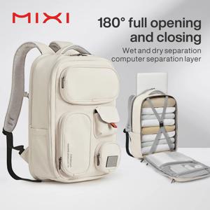 Mixi 야외 배낭 여성 여행 가방 18 인치 남성 배낭 방수 노트북 화이트 블랙 블루