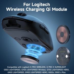 Logitech 마우스 무선 충전 QI 모듈 베이스 Logi G502 G703 G903 G Pro X GPW 무선 충전기 마우스 액세서리