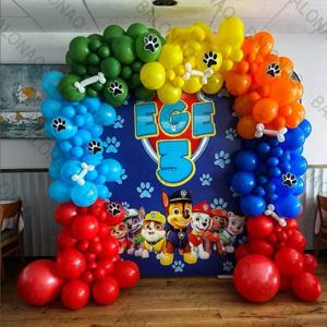 1 세트 발 순찰 풍선 어린이 생일 파티 용품 귀여운 만화 애니메이션 순찰 개 테마 파티 장식 체이스 장난감 선물