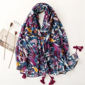 2023 패션 페이즐리 추상 꽃 술 Viscose 목도리 스카프 레이디 고품질 랩 얇은 Pashmina 스톨 이슬람 Hijab 180*90Cm