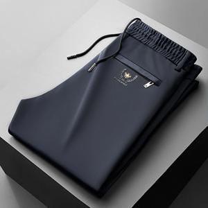 Ice Silk Cool Mens Pants 2024 뉴 여름 얇은 캐주얼 야외 빠른 건조 스웨트 팬츠 남성 스트레이트 헐렁한 캐주얼 남성 바지