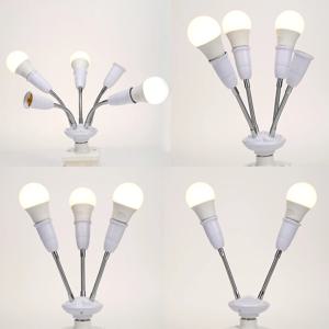 가정용 LED 전구 사진 소켓 어댑터 컨버터, 조정 가능한 멀티 E27 전구 어댑터, 흰색 E27