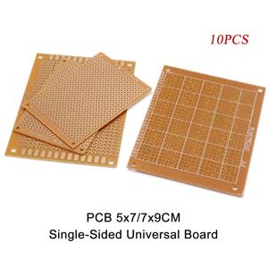 10PCS 5x7 7x9CM PCB 브레드 보드 Protoboard 단면 범용 인쇄 회로 기판 1.6MM 두꺼운 DIY 세트 노란색 DIY 납땜