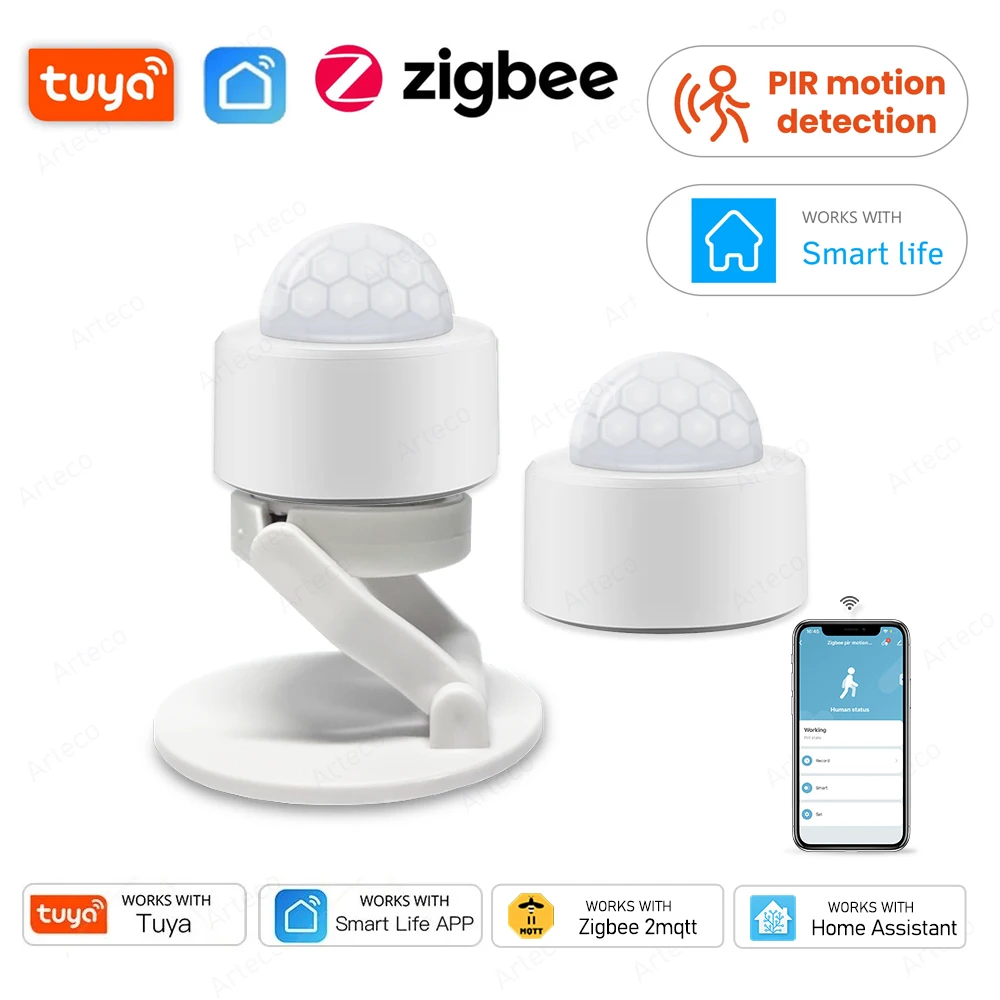 Tuya Zigbee 모션 센서 스마트 인체 센서 신체 운동 PIR ZigBee 모션 무선 연결 스마트 홈 보안 알람
