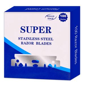 100Pcs 이발사에 대 한 더블 에지 면도날 세트 스테인레스 스틸 전문 이발사 도구 면도에 대 한 남자의 안전 면도날