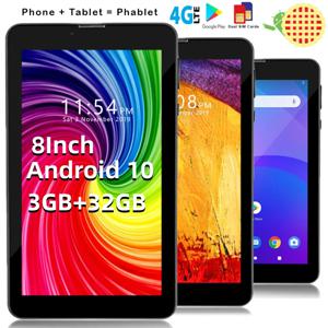 1920x1200 픽셀 8인치 안드로이드 10 태블릿 3GB RAM 32GB ROM 10코어 MTK6797 4G 전화 통화 듀얼 SIM 카드 WIFI 지원 GPS 블루투스
