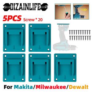 Makita/Dewalt/Milwaukee18V 도구 홀더 용 5 팩 디스플레이 스탠드 랙 고정 장치 걸이 용 드릴 벽 마운트 기계 보관 브래킷